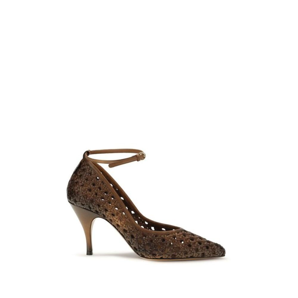 Miu Miu Beige Calf Leather Bos Taurus High Heel Women's Pumps